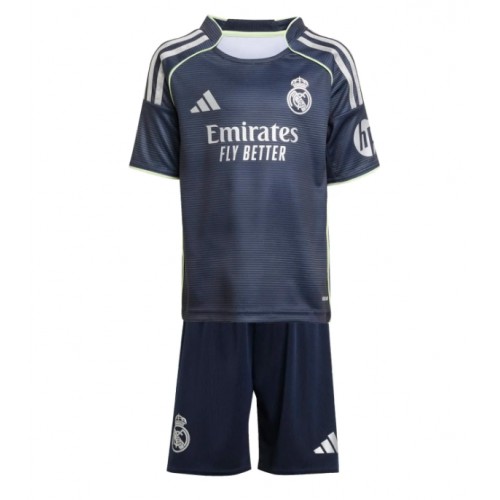 Real Madrid Kylian Mbappe #9 Replica Away Stadium Kit for Kids 2025-26 Short Sleeve (+ pants) Real Madrid Kylian Mbappe #9 Replica Away Stadium Kit for Kids 2025-26 Short Sleeve (+ pants)
